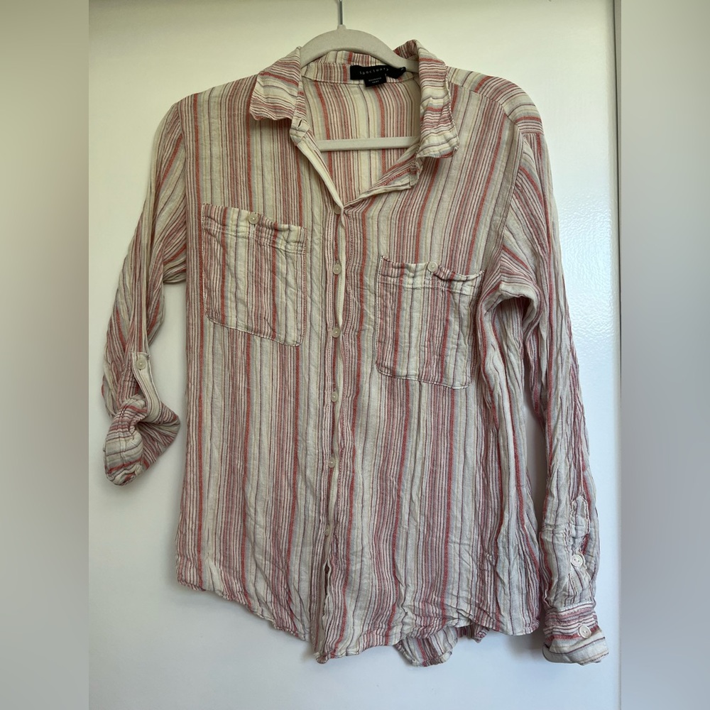 Striped Sanctuary boyfriend shirt size xs